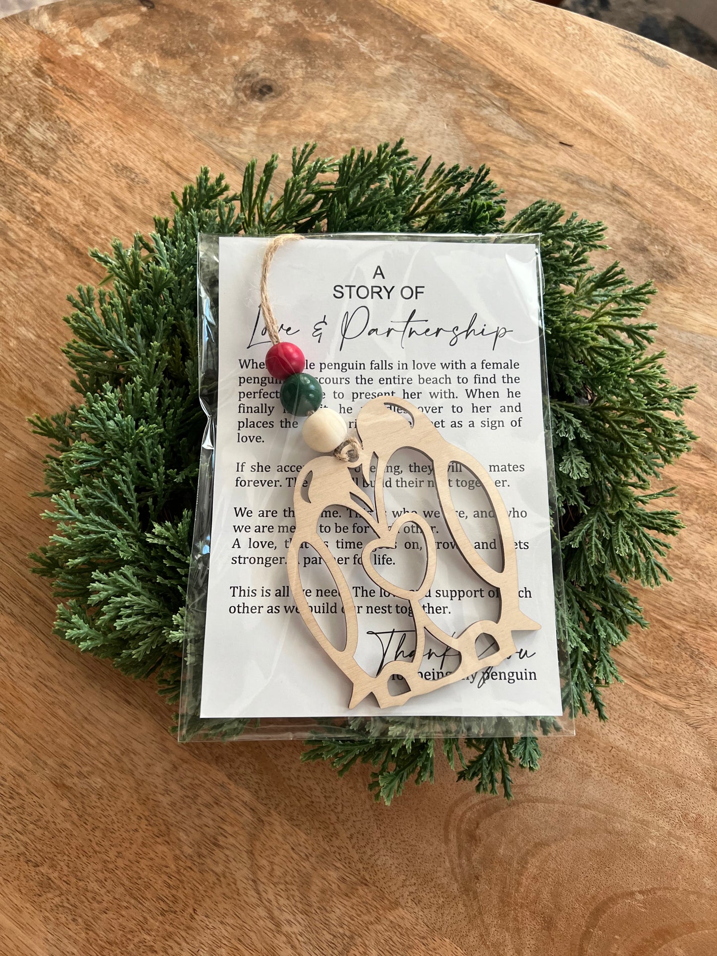 Love + Partnership Penguin Ornament