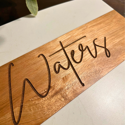 Personalized Marble + Acacia Wood Cutting Board