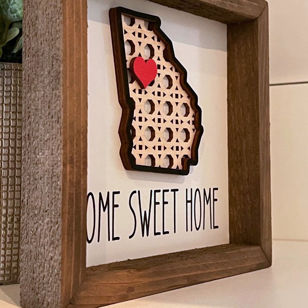 Home Sweet Home Wooden State Sign