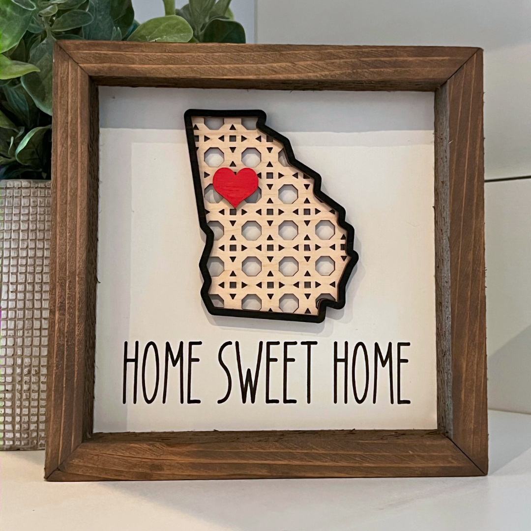 Home Sweet Home Wooden State Sign