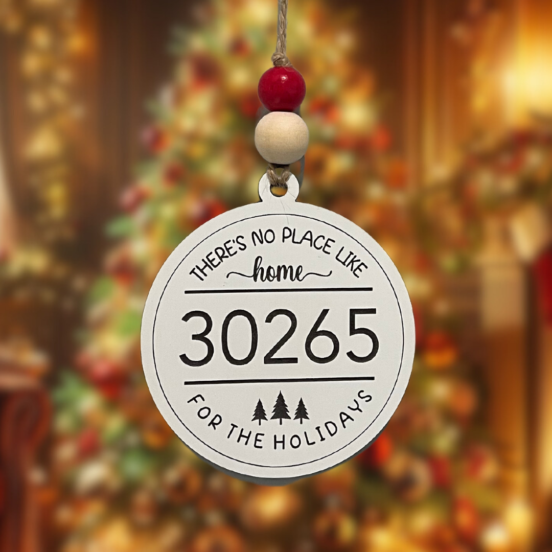 Round There's No Place Like Home Custom Zipcode Ornament